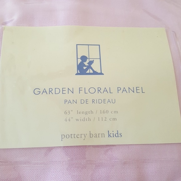 VTG PINK GARDEN FLORAL PANEL SET OF 2 NWT - Picture 2 of 5